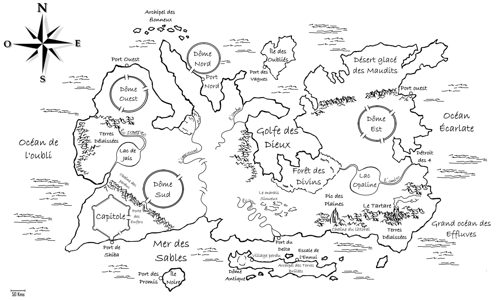 Carte du monde des Héritiers du Temps