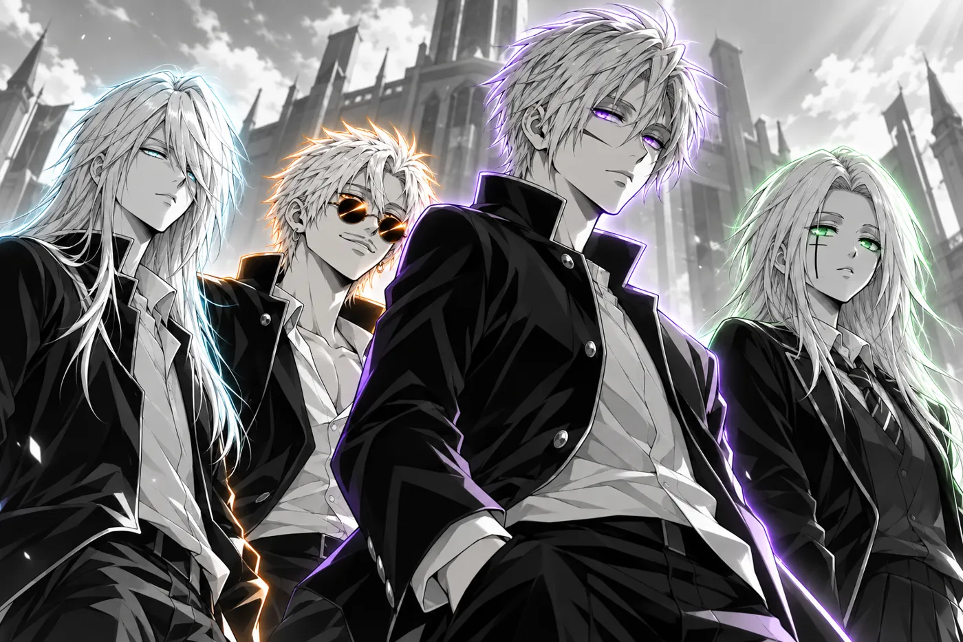 Akio, Midori, Shion et Krogu, la classe de la Forge